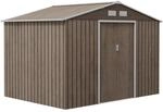 Outsunny Ger&auml;tehaus mit Pultdach Stahl Braun 277L x 195B x 192H cm