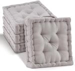 Beautissu Mila Stuhlkissen 50x50x10cm Taupe 4tlg