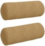 vidaXL Bolsterkissen 2 St&uuml;ck Braun &Oslash; 25 x 70 cm Cordstoff 42014336