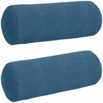 vidaXL Bolsterkissen 2 St&uuml;ck Blau &Oslash; 25 x 70 cm Cordstoff 42014327