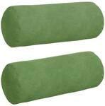 vidaXL Bolsterkissen 2 St&uuml;ck Hellgr&uuml;n &Oslash; 15 x 40 cm Cordstoff 42014288