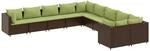 vidaXL 10-tlg Garten-Sofagarnitur mit Kissen Braun Poly Rattan Modell 11