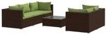 vidaXL 6-Tlg Garten-Lounge-Set mit Auflagen Poly Rattan Braun 3101492