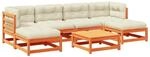 vidaXL 7-Tlg Garten-Sofagarnitur mit Kissen Wachsbraun Kiefernholz 3295823