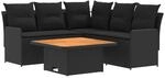 vidaXL M&ouml;belsets mit Kissen 4 Stk Schwarz PE-Rattan 3422174