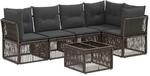vidaXL Gartensofa-Set 6-Tlg Grau Poly-Rattan 3434219