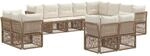 vidaXL Gartensofa-Set 12-Tlg Beige Poly-Rattan 3434430