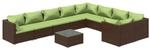 vidaXL 10-tlg Garten-Lounge-Set mit Kissen Poly Rattan Braun Modell 39