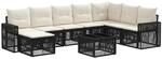 vidaXL Gartensofa-Set 9-Tlg Schwarz und Cremewei&szlig; Poly-Rattan 3435217