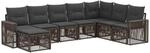 vidaXL Gartensofa-Set 8-Tlg Grau und Dunkelgrau Poly-Rattan 3435215