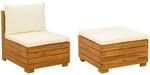 vidaXL Garten-Lounge-Set mit Kissen 2 St&uuml;ck Braun Massivholz Akazie 42022434