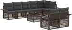 vidaXL Gartensofa-Set 9-Tlg Grau Poly-Rattan 3434894