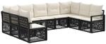 vidaXL Gartensofa-Set 9-Tlg Schwarz Poly-Rattan 3435814