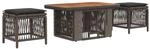 vidaXL Garten Essgruppe 3-Tlg Grau und Dunkelgrau Poly-Rattan 42026751