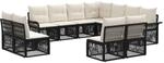 vidaXL Gartensofa-Set 11-Tlg Schwarz Poly-Rattan 3434863