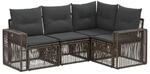 vidaXL Gartensofa-Set 4-Tlg Grau und Dunkelgrau Poly-Rattan 3435116
