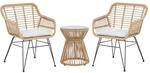 Beliani Bistro Set TRESTINA Naturfarben Beige Schwarz Beige 65x59x80