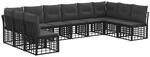 vidaXL Outdoor-Sofagarnitur Schwarz Polyester 3437541