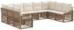 vidaXL Gartensofa-Set 9-Tlg Beige Poly-Rattan 3436110