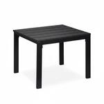 Relaxdays Beistelltisch Kunststoff Stahl Schwarz Wetterfest 39 cm x 52 cm x 48 cm 4,6