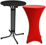 Beautissu Bellini Stehtisch &oslash; 70cm Schwarz mit Stella Stehtischhusse &oslash; 70cm...