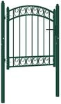vidaXL Zauntor mit Gew&ouml;lbter Spitze Stahl 100x100 cm Gr&uuml;n 146363