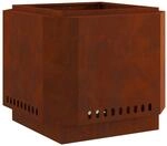 vidaXL Rauchfreier Feuerkorb Braun 58 x 58 x 51 cm Wetterfeststahl 858975