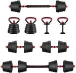 vidaXL 4-In-1 Kurzhantel Langhantel Kettlebell Set 30kg 42023469