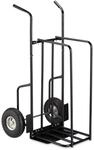 Relaxdays Kaminholzwagen XL Metall Schwarz Luftreifen 120 cm x 63 cm x 65 cm