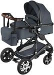 Tectake Kombi Kinderwagen Mats 2 In 1 Klappbar Mit 5 Punkt Gurt Bremse 