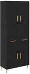 vidaXL Highboard Schwarz Eichen-Optik 69,5 x 34 x 180 cm Holzwerkstoff 3416125