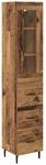 vidaXL Highboard Altholz 34,5 x 34 x 180 cm Holzwerkstoff 3415788