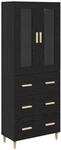 vidaXL Highboard Wandmontiert 2 Stk Schwarz Eichen-Optik Holzwerkstoff 3416227