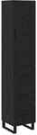 vidaXL Highboard Schwarz Eichen-Optik 34,5 x 34 x 180 cm Holzwerkstoff 3416155