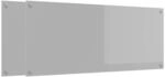 vidaXL K&uuml;chenr&uuml;ckwand 2 pcs Hellgrau 120 x 50 cm Geh&auml;rtetes Glas 3415504