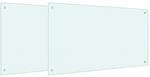 vidaXL K&uuml;chenr&uuml;ckwand 2 pcs Wei&szlig; 100 x 60 cm Geh&auml;rtetes Glas 3415424