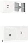 vidaXL 4-Tlg K&uuml;chenschrank-Set Kalmar Hochglanz-Wei&szlig; Holzwerkstoff 3314853