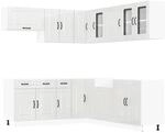 vidaXL 11-Tlg K&uuml;chenschrank-Set Kalmar Hochglanz-Wei&szlig; Holzwerkstoff 3314913