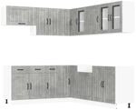 vidaXL 11 Tlg K&uuml;chenschrank-Set Lucca Betongrau Holzwerkstoff 3314925
