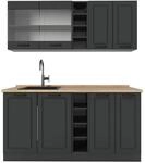 Vicco R-Line Singlek&uuml;che Anthrazit Landhaus/Anthrazit 160 cm AP Eiche ohne...