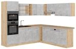 Vicco R-Line Eckk&uuml;che Beton/Goldkraft Eiche 237 x 247 cm AP Eiche ohne E-Ger&auml;te