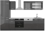 Vicco R-Line K&uuml;chenzeile Anthrazit Hochglanz/Anthrazit 300 cm AP Marmor ohne