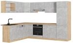 Vicco R-Line Eckk&uuml;che Beton/Goldkraft Eiche 227 x 287 cm ohne Arbeitsplatte...