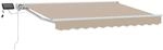 vidaXL Manueller Markisenrahmen mit LEDs Beige 3,5 x 2,5 m 3420604