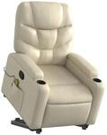 vidaXL Massagesessel mit Aufstehhilfe Creme Kunstleder Modell 10