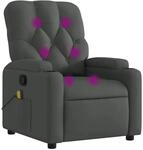 vidaXL Massage-Relaxsessel Stoff Dunkelgrau 3205665