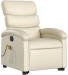 vidaXL Massagesessel mit Aufstehhilfe Elektrisch Creme Kunstleder Modell 2