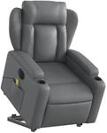 vidaXL Massagesessel mit Aufstehhilfe Elektrisch Grau Kunstleder Modell 4