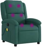 vidaXL Massagesessel Dunkelgr&uuml;n Stoff 371769