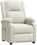 vidaXL Massagesessel Elektrisch Creme Samt 3098413